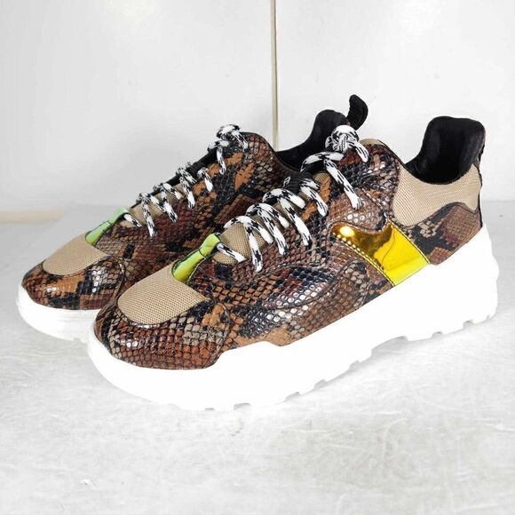 John Geiger Men's 003 US 7 Brown Python Law Top Casual Fashion Sneakers Shoes - Picture 1 of 12
